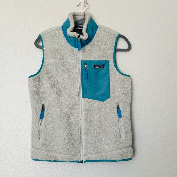 Patagonia Classic Retro-X Fleece Vest Gray Blue Teal Size Small - Picture 1 of 10